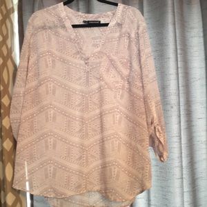 Gray/cream Sheer Maurices Top